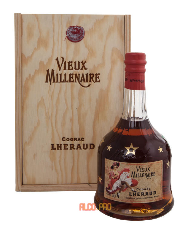 Lheraud Cognac Vieux Millenaire wooden box коньяк Леро Коньяк Вье Миленар в деревянной коробке