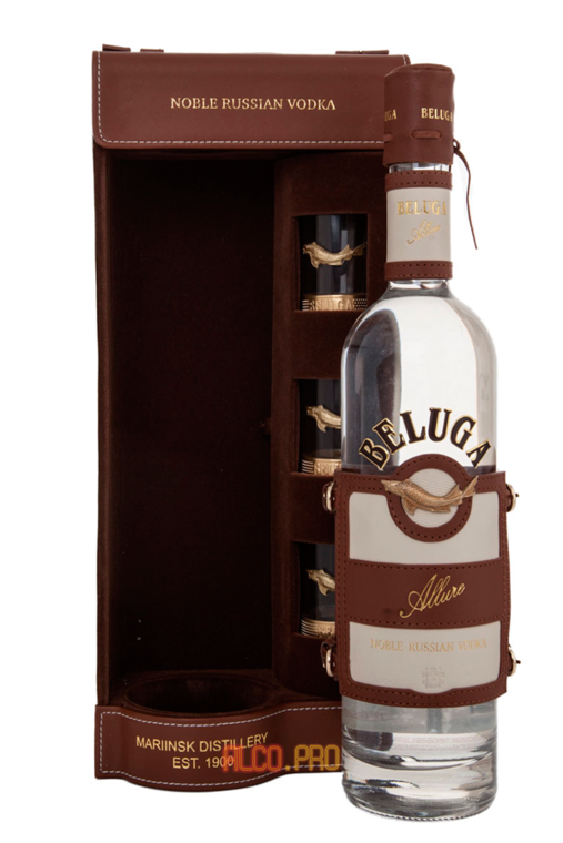 Beluga Allure Водка Белуга Аллюр в п/у кожа + 3 рюмки Beluga Allure Водка Белуга Аллюр в п/у кожа + 3 рюмки