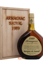 Арманьяк Marquis de Sauval 1989 арманьяк Маркиз де Соваль 1989 года